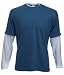 DMTS STEEL BLUE / ASH LAYERED T-SHIRT LONG SLEEVE Large (41 - 43 inch chest)