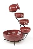 Solar Cascade Garden Fountain in Red with Ac Adapter Included - Indoor or Outdoor
