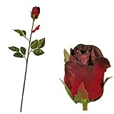 Outdoor Living : Closed Bud Rose - Deep Red - Artificial Flower