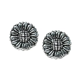 Stud Earrings Sterling Silver - Sunflowers by 