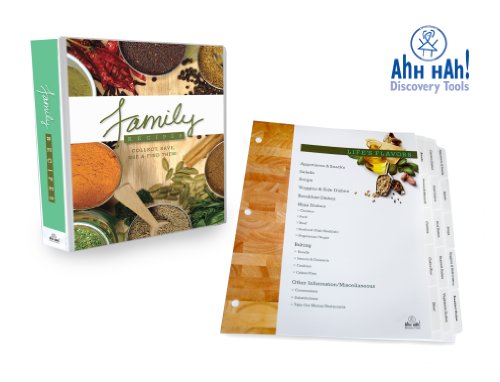 Family Recipe Organizer: Long Index Tabs for Three-ring Binder with Cover