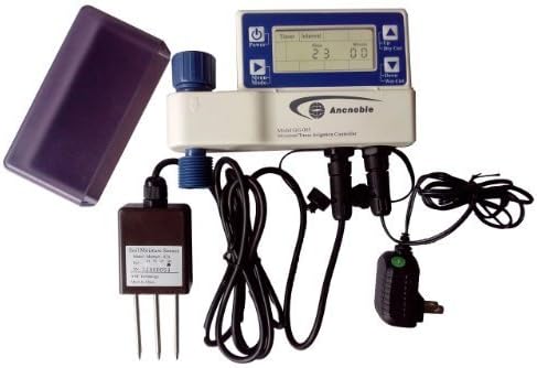 Ancnoble GG-005C-2 Irrigation Controller with Moisture Sensor Powered by AC Adaptor, 9.5 by 3 by 7-Inch, White and Blue by Ancnoble