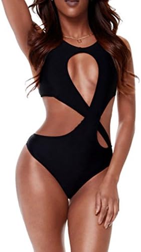 Agatha Garcia Women's Black Hollow-out Cross Back One-piece Swimsuit