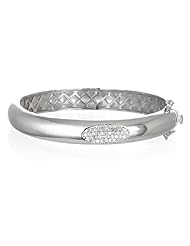 White CZ Accent Bold Bangle