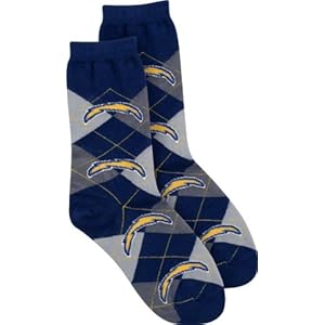 San Diego Chargers Women's Navy/Grey Argyle Socks