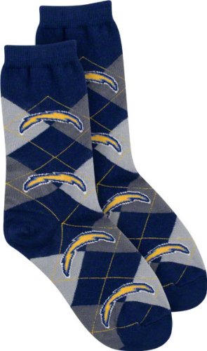 San Diego Chargers Women's Navy/Grey Argyle Socks