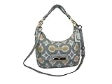 Coach Kristin Ikat Op Art Signature Convertiable Shoulder Hobo Handbag Bag Purse Tote 16936 Grey Multi
