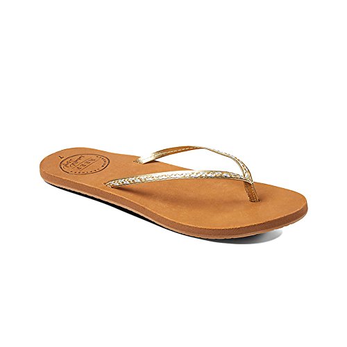 Reef Women's Leather Uptown Braid Sandals Champagne