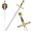 45-1/4 " Blue Handled Mason Sword with Plaque 45-1/4 " Blue Handled Mason Sword with Plaque