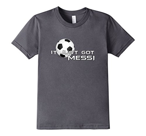 Kids It Just got Messi - Awesome soccer T-Shirt 12 Asphalt