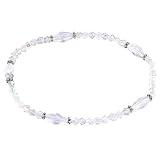 Anklet - A33 - Swarovski TM Crystal and Glass Beads - Stretch ~ Clear