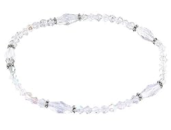 Anklet - A33 - Swarovski TM Crystal and Glass Beads - Stretch ~ Clear