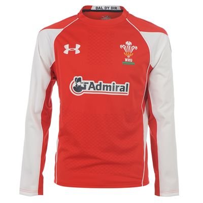 Under Wales Rugby Union Home Shirt 2010 2011 LS Red Medium Under Wales Rugby Union Home Shirt 2010 2011 LS Red Medium