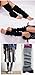 FUNOC Women's Winter Warm Leg Warmers Cable Knit Knitted Crochet Long Socks - Black