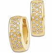 14kt Yellow Gold Gleaming Diamond Hinged Fashion Earrings