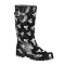 Women's Skull and Sword Rain Boots - Black/White
