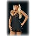 Dreamgirl Women's Menswear Stripe Baby Doll, Black, 1/2X