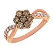 14K Rose Gold Brown and White Diamond Ring