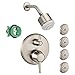 Hansgrohe KSB04449-28496-45BN Clubmaster Shower Faucet Kit with 4 Body Sprays, PBV Trim with Diverter and Rough, Brushed Nickel