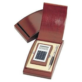 executive calculator and pen gift set - cherry by Dynagifts