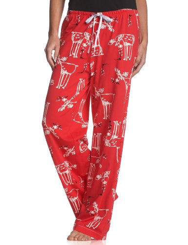 Hue Women's Scribble Moose Long Pant,Red,Medium