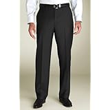 Presidential Suit Separates Slacks Signature Collection Suit Trouser Italian Super 140s Flat Front Pants Jet Black