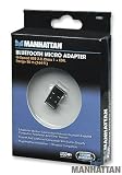 Manhattan Bluetooth Micro Adapter, Hi-Speed USB 2.0, Class 1 + EDR, Range 164 feet