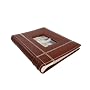 Leather Photo Album with Stitching - Stores 300 Pictures, Brown