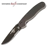 Ontario Folding Knife Black Serrated RAT