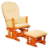 IMAGE OF 2pc Glider Rocker and Ottoman Set in Pecan Finish