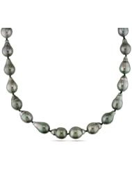 14k Yellow Gold 8.0-10.0mm Graduated Baroque Tahitian Cultured Pearl Necklace, 18"