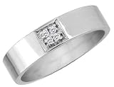 Men's Diamond Wedding Band in White Gold