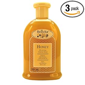 Herbaflor Naturals Bath and Shower Gel, Honey, 17 fluid ounces. (Pack of 3) by Bellvita Natural Care