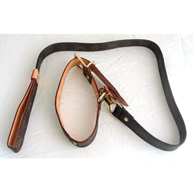 Louis Vuitton Brown Monogram Dog Collar & Leash Large