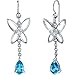 Butterfly Design 2.00 Carats Swiss Blue Topaz Pear title=