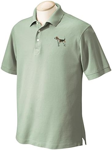 Beagle Embroidered Men's Cotton Golf Shirt