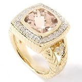 14K Gold Morganite & Diamond Ring