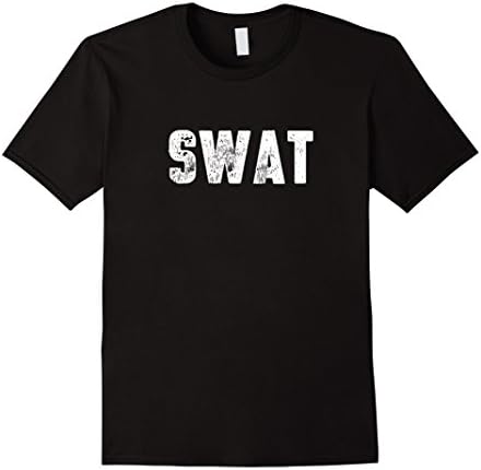 Men's SWAT Team Shirt Distressed SWAT Team T-Shirt 2XL Black