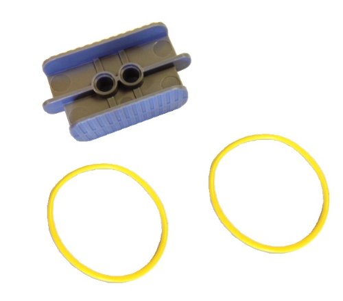 Lego Parts: Rubber Belt XL (Round Cross Section) - 5 x 5 + Belt Holder (PACK of 2 Yellow Belts)