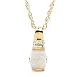 14K Yellow Gold Opal, Pink Tourmaline and Diamond Pendant