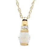 14K Yellow Gold Opal, Pink Tourmaline and Diamond Pendant