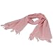 New Softer Than Cashmere Houndstooth Tweed Long Fringe Scarf Shawl Wrap 72x12 Pink