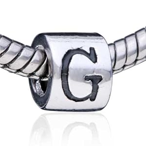 Buy Silver Letter Pattern European Charm Beads Jewelry - Pandora Bead and Bracelet Compatible by Pugster