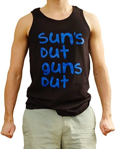 Encore Fabrics Men's Suns Out Guns Out Sleeveless 22 Jump Street Tanktop Medium Black