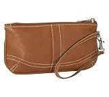 Piel Leather 2768 Large Ladies Wristlet - Saddle