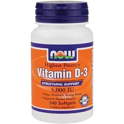 NOW Foods Vitamin D3 5000 Iu, 240-Softgels,