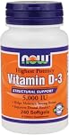 NOW Foods Vitamin D3 5000 Iu, 240-Softgels,