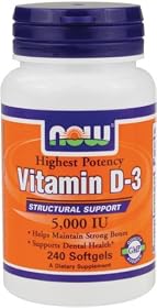 NOW Foods Vitamin D3 5000 Iu, 240 Softgels,
