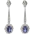 14K White Gold Iolite and Diamond Earrings