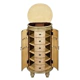 Vintage Summer Floral Jewelry Armoire - Beige/ Muted Sage Green